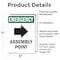 Signmission Assembly Point (Right Arrow) With Symbol, 5 in W x Rectangle, Vinyl Decal OS-2PACK-EM-D-57-V-10431 - alternate 4